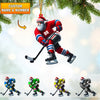 Maxcorners Santa Hockey Christmas Ornament, Personalized Ornament 2D Flat LM2211