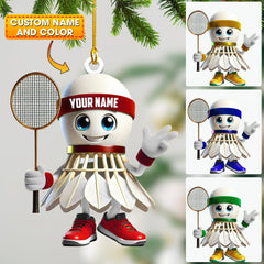 Maxcorners Badminton Christmas Ornament, Personalized Ornament 2D Flat LM2211