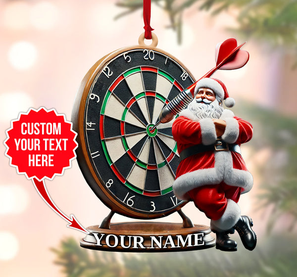 Maxcorners Dart Board, Funny Santa Christmas Ornament, Personalized Holiday Decor