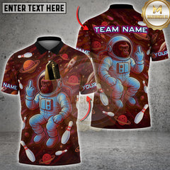 Maxcorners Bowling Space Ape Bigfoot Multicolor Customized Name, Team Name 3D Shirt 1