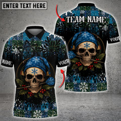 Maxcorners Darts Christmas Skull Plaid Multicolor Customized Name, Team Name 3D Shirt