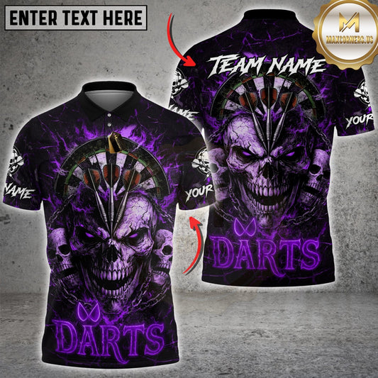 Maxcorners Darts Fire Skull Dartboard Multicolor Customized Name Team 3D Shirt
