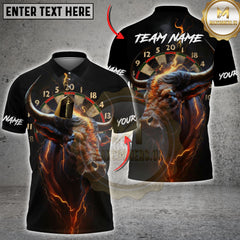 Maxcorners Darts Bull Thunder Lightning Multicolor Customized Name, Team Name 3D Shirts