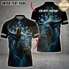 Maxcorners Darts Bull Thunder Lightning Multicolor Customized Name, Team Name 3D Shirts