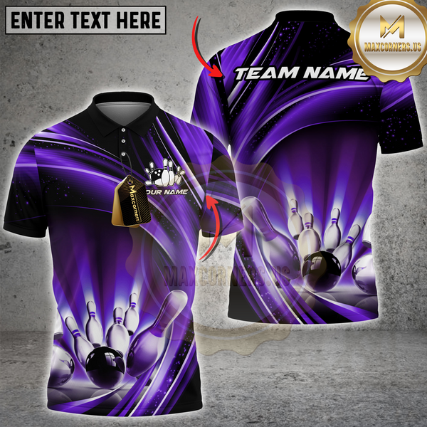 Maxcorners Electric Bowling Strike Multicolor Customized Name, Team Name 3D Shirts