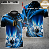Maxcorners Electric Bowling Strike Multicolor Customized Name, Team Name 3D Shirts