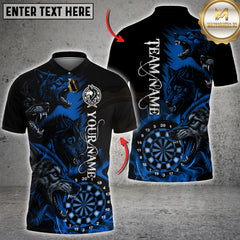 Maxcorners Darts Howling Wolf Dartboard Multicolor Customized Name, Team Name 3D Shirts