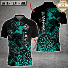 Maxcorners Darts Howling Wolf Dartboard Multicolor Customized Name, Team Name 3D Shirts