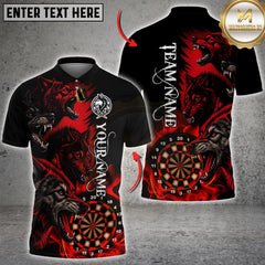 Maxcorners Darts Howling Wolf Dartboard Multicolor Customized Name, Team Name 3D Shirts