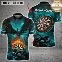 Maxcorners Phoenix Flame Darts Multicolor Personalized Name, Team Name Shirt (4 Colors)
