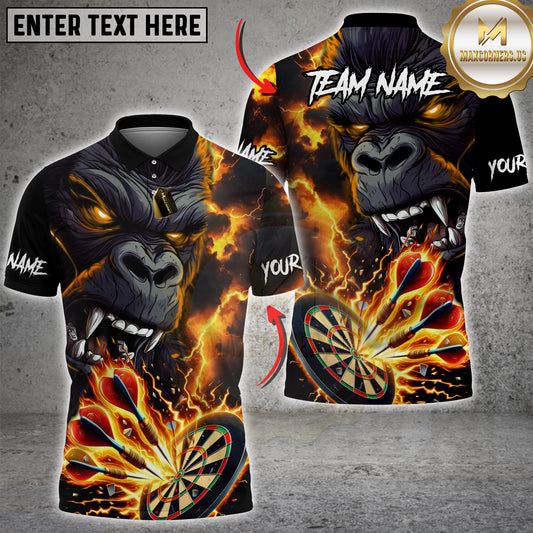Maxcorners Darts Gorilla Fury Multicolor Customized Name, Team Name 3D Shirts