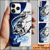 Maxcorners Musky Fishing Dark Blue Skin Sport Personalized Name Phone Case LM1812