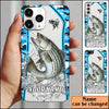 Maxcorners Striped Bass Fishing Light Blue Camo Sport Personalized Name Phone Case LM1812