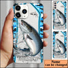 Maxcorners Salmon Fishing Light Blue Camo Sport Personalized Name Phone Case LM1812