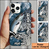 Maxcorners Salmon Fishing Skin Seawave Personalized Name Phone Case LM1812