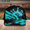 Maxcorners Bowling Grunge Flame Multicolor Personalized Name 3D Cap