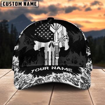 Maxcorners Darts Skull Eyes Personalized Name 3D Cap