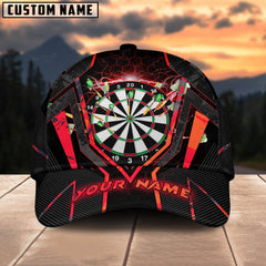 Maxcorners Darts Thunder Lightning Multicolor Option Personalized Name 3D Cap