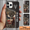 Maxcorners Zipper Deer Hunting Camo Pattern Personalized Name Phone Case LM0912