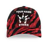 Maxcorners Bowling Personalized Camo Bowling Hat Custom Name Bowling Cap Strike Gift for Bowlers