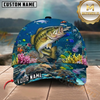 Maxcorners Fishing Blue Coral Reef Customized Name 3D Cap