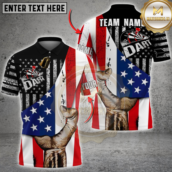 Maxcorners American Flag Dart Boards Dart Shirts For Men, Custom Dart Jerseys  LM014