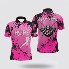Maxcorners Billiard Polo Shirts, Breast Cancer Awareness Pink Camo Billiard Polo Shirts