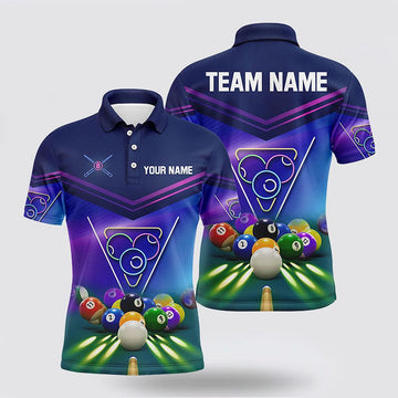 Maxcorners Neon Light Billiard Balls Pool Name Pool Shirts