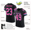 Maxcorners Custom Black Pink-Light Blue Mesh Authentic Football Jersey LM2605