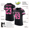 Maxcorners Custom Black Pink-White Mesh Authentic Football Jersey LM2605