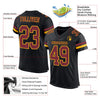 Maxcorners Custom Black Burgundy-Gold Mesh Authentic Football Jersey LM2605