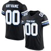 Maxcorners Custom Black White-Light Blue Mesh Authentic Football Jersey LM2605