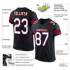 Maxcorners Custom Black White-Red Mesh Authentic Game Day Football Jersey LM2605