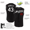 Maxcorners Custom Black White-Red Authentic Sleeveless Baseball Jersey LM2605
