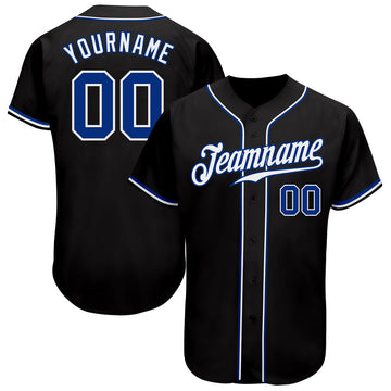 Maxcorners Custom Black Royal-White Authentic Baseball Jersey LM2605