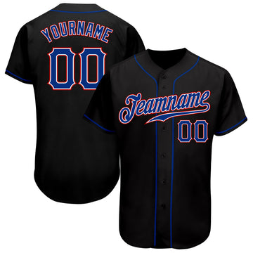 Maxcorners Custom Black Royal-Red Authentic Baseball Jersey LM2605
