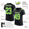 Maxcorners Custom Black Neon Green-White Mesh Authentic Football Jersey LM2605