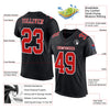 Maxcorners Custom Black Fire Red-White Mesh Authentic Football Jersey LM2605