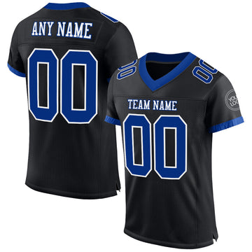 Maxcorners Custom Black Royal-White Mesh Authentic Classic Football Jersey LM2605