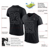 Maxcorners Custom Black Steel Gray Mesh Authentic Football Jersey LM2605