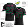 Maxcorners Custom Black Kelly Green-Pink Authentic Football Jersey LM2605