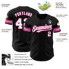 Maxcorners Custom Black White-Pink Authentic Baseball Jersey LM2605