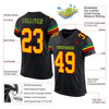 Maxcorners Custom Black Gold Red-Kelly Green Mesh Authentic Football Jersey LM2605