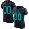 Maxcorners Custom Black Teal Mesh Authentic Football Jersey LM2605