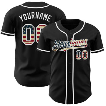 Maxcorners Custom Royal White-Red 3D Patriotic American Flag Premium Baseball Jersey LM0210