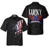 Maxcorners Black Bowling American Flag Pattern Hawaiian Shirt