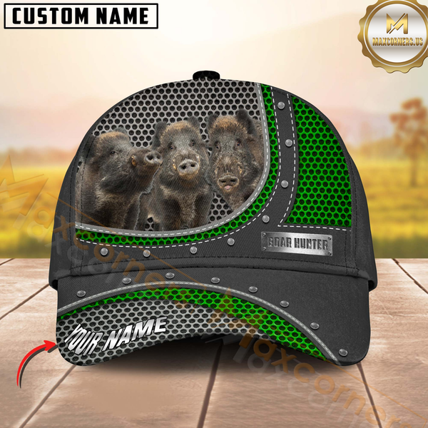 Maxcorners Hunting Style Metal Pattern Mesh Cap Personalized Name 3D Cap
