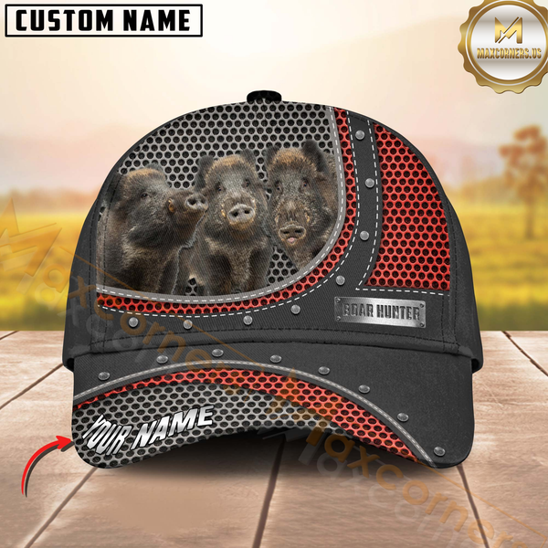 Maxcorners Hunting Style Metal Pattern Mesh Cap Personalized Name 3D Cap