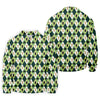 Maxcorners Green And White Argyle Pattern Beer St Patrick's Day Golf Shirt, Golf Tops For Men, Polo For Men