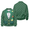 Maxcorners St Patrick's Day Green Shamrock Suit Whiskey Golf Print Golf Shirt, Polo Shirts For Men, Golf Shirts For Men